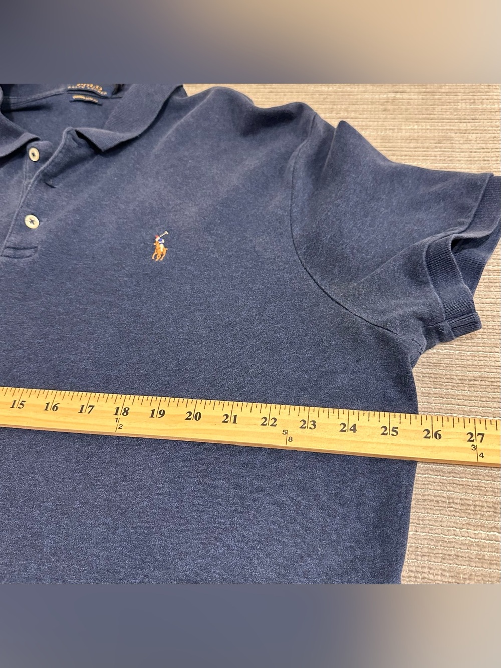 Polo Ralph Lauren Polo Shirt Mens XXL Blue Custom Slim Fit Cotton Short Sleeve - Picture 5 of 7